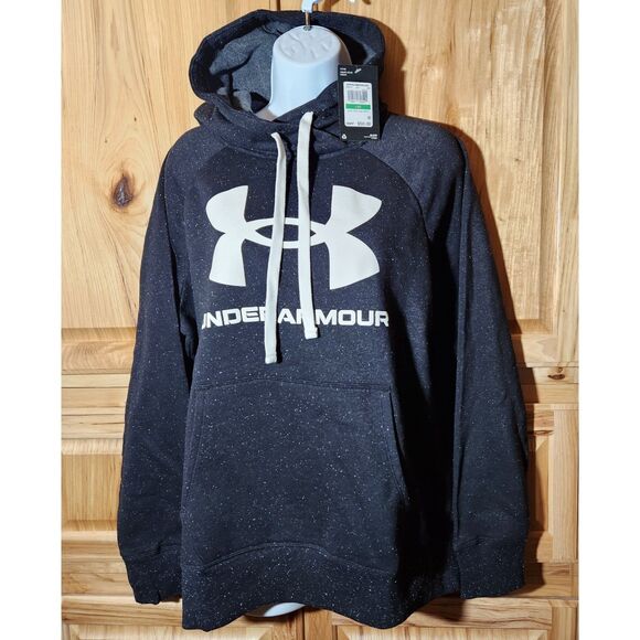Under Armour Hoodie – Women’s Large, Black w/ White Specs, NWT - Picture 3 of 9
